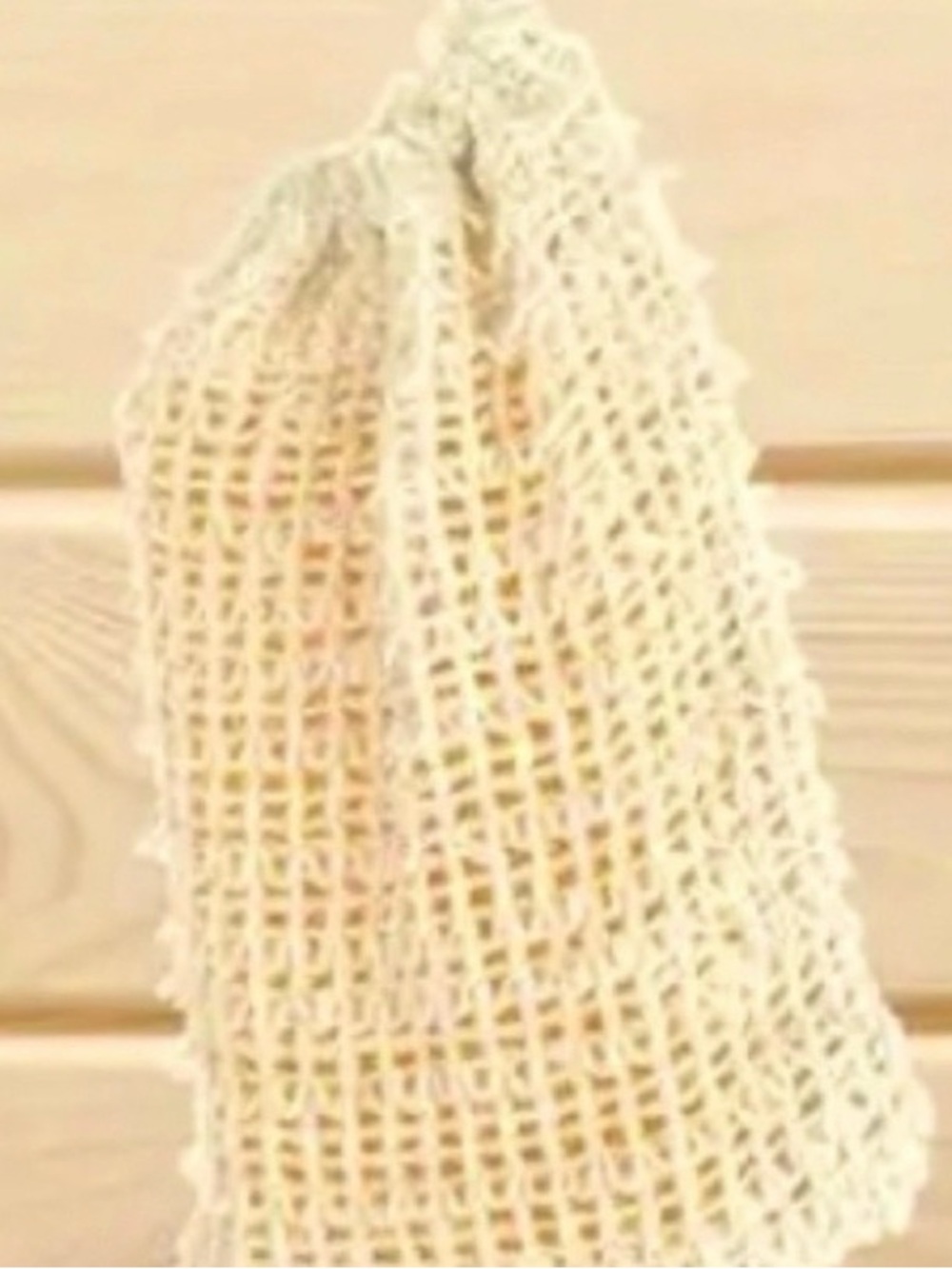 Handmade Crochet Soap Saver  Bag in Natural Cream